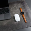 Jersey Grey Leather Desk Pad for Office and Home