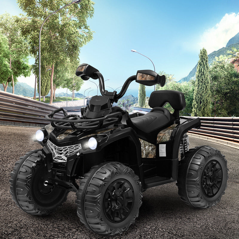 12V Kids Ride On ATV 4 Wheeler with MP3 and Headlights-Black