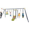 7-in-1 Stable A-shaped Outdoor Swing Set for Backyard