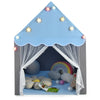 Kids Playhouse Tent with Colorful Star Lights and Mat-Blue