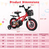 12 Inch Kids Bike Adjustable with Storage Basket and Double Brake for 3-4 Years Old-12 inches