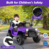 12V Kids Ride On Truck with Remote Control and Headlights-Purple