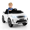 12V Kids Ride On Car with Remote Control Lockable Doors Slow Start System and LED Lights-White