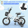 14 Inch Kids Bike Adjustable with 2 Training Wheels for 3-5 Years Old-White
