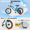 14 Inch Kid's Bike with Removable Training Wheels and Basket-Blue