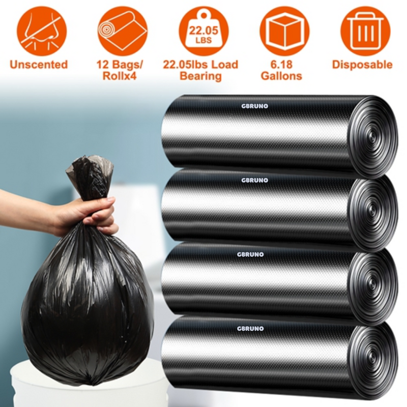 GBruno 4 Rolls Black Garbage Bag