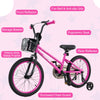 16 Inch Kids Bike Adjustable Bicycle with Front Basket for Children Aged 4-7 Years Old