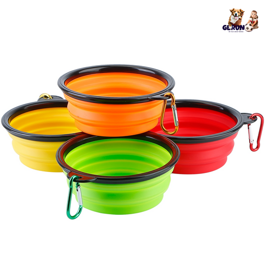GBruno 4Pcs Silicone Collapsible Dog Bowls