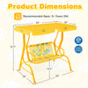 2-Seater Kids Patio Swing with Metal Stand and Adjustable Canopy-Yellow