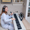 Folding Piano Keyboard 88 Keys Rechargeable Full Size Semi Weighted Piano Digital Electronic Piano with LCD Screen Carry Bag Mic Sheet Music Stand Sti