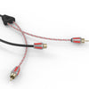 Level 3 RCA 100% Copper OFC Y Connector 1 FEMALE to 2 MALE -  BLACK / RED Kit