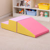 2-Piece Step and Slide Climber for Infants and Toddlers Baby Soft Play Set Foam Blocks-Yellow