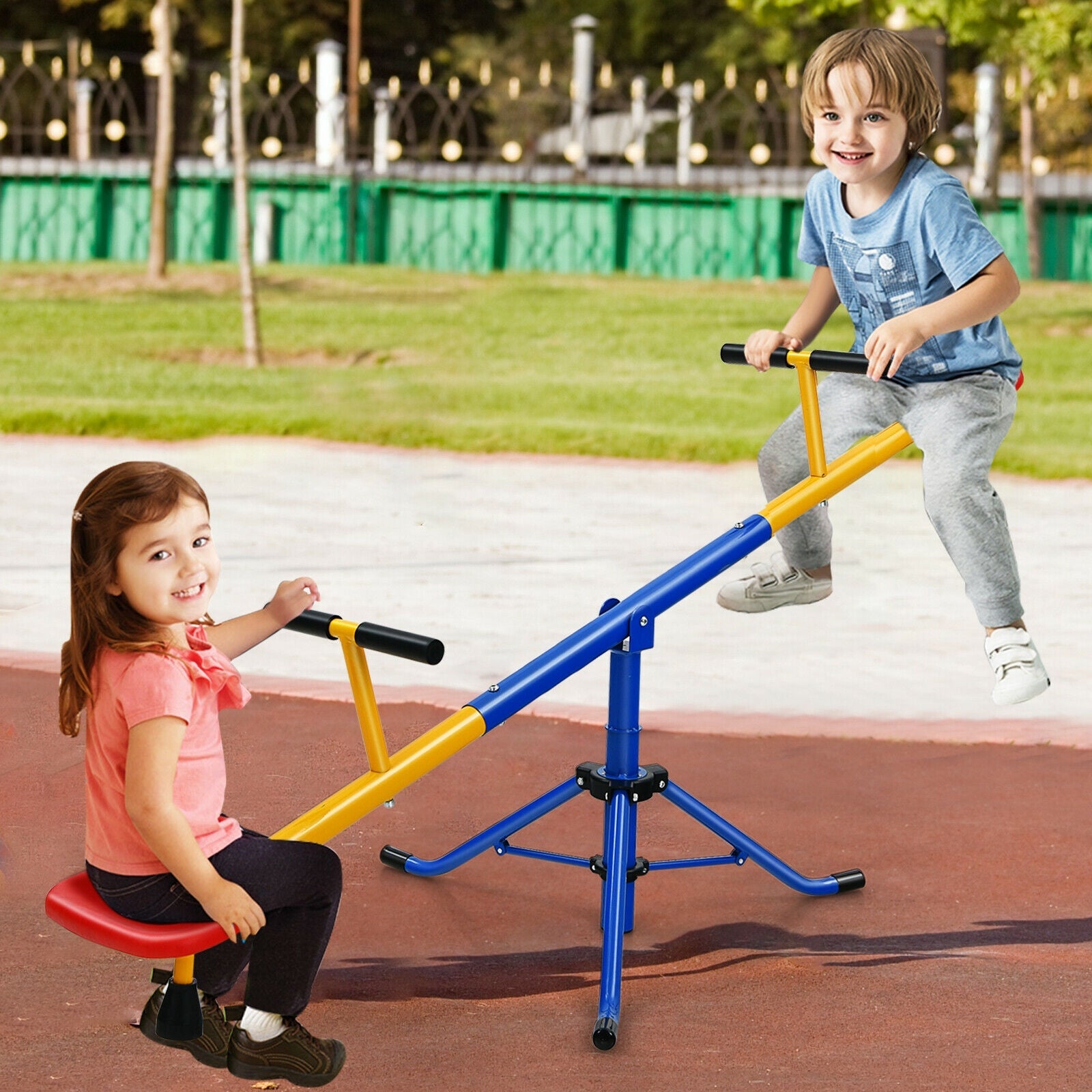 360°Rotation Kids Seesaw Swivel Teeter Totter Playground Equipment ...