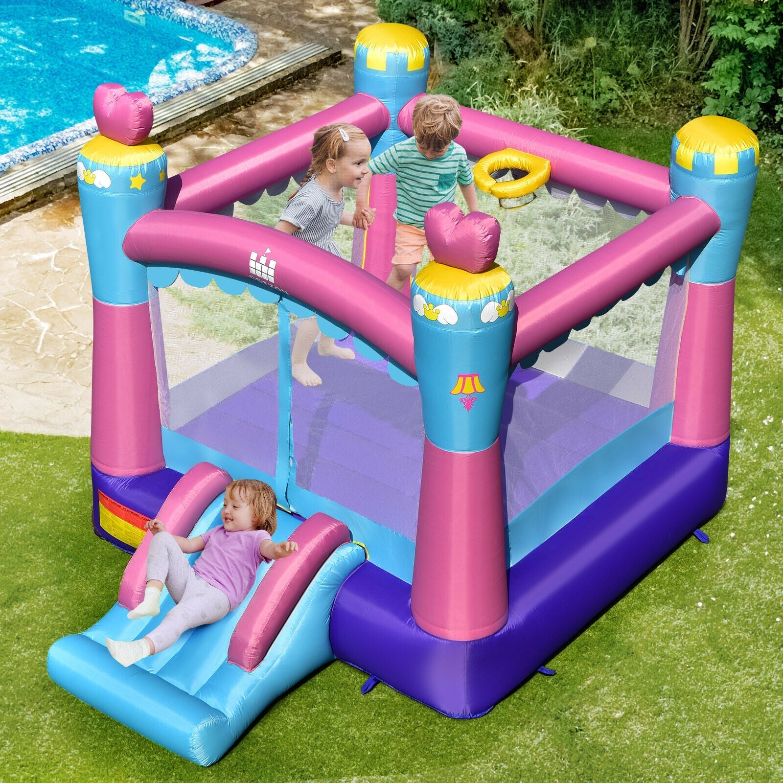 3-in-1 Princess Theme Inflatable Castle without Blower – Perfect Stock