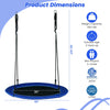 40 Inches Saucer Tree Swing Round with Lights for Kids and Adults-Navy