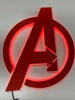 Wooden Avengers-Inspired Logo with LED Backlighting