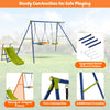 4-in-1 Heavy-Duty Metal Playset with Slide and Basketball Hoop