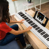 Folding Piano Keyboard 88 Keys Rechargeable Full Size Semi Weighted Piano Digital Electronic Piano with LCD Screen Carry Bag Mic Sheet Music Stand Sti