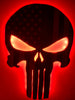Wooden Punisher Thin Blue Line Flag with LED Backlighting