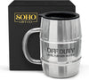 Funny Mug Gift for Men - 17oz Insulated Stainless Steel Beer/Coffee Cup with Handle and Lid for Birthday/Christmas 2023 