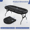 72 Inch Foldable Poker Table for 8 Players Portable Oval Card Board Game Table-Black