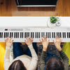 Folding Piano Keyboard 88 Keys Rechargeable Full Size Semi Weighted Piano Digital Electronic Piano with LCD Screen Carry Bag Mic Sheet Music Stand Sti