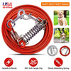 29.5FT Dog Tie Out Cable Long Dog Leash Chew Proof Lead Dog Chain with Durable Spring 360° Rotatable Clips PVC Case for Outside Yard Caming