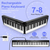 Folding Piano Keyboard 88 Keys Rechargeable Full Size Semi Weighted Piano Digital Electronic Piano with LCD Screen Carry Bag Mic Sheet Music Stand Sti