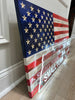 Custom Wooden American Flag with Acrylic State Cutout and LED Lighting