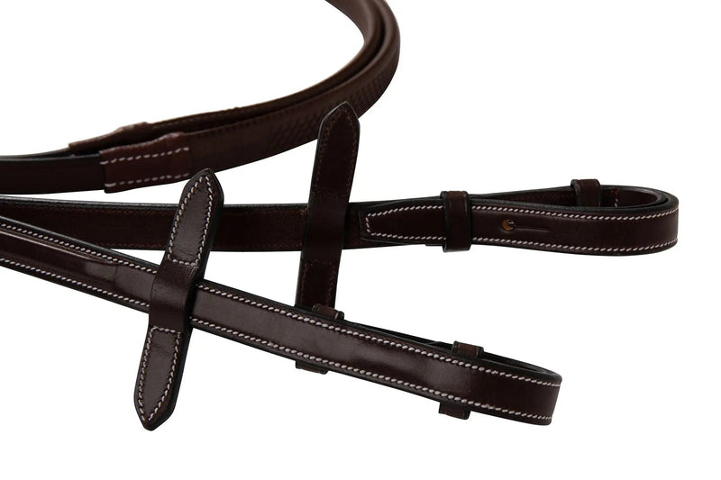 Huntley Equestrian Fancy Stitched Rubber Reins, 5/8