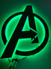 Wooden Avengers-Inspired Logo with LED Backlighting