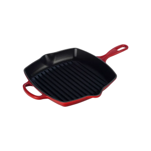 Le Creuset Enameled Cast Iron Signature Square Skillet Grill 10.25 Cerise