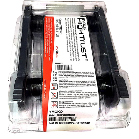 Evolis R5F008AAA YMCKO Color Ribbon for Primacy | 300 Prints