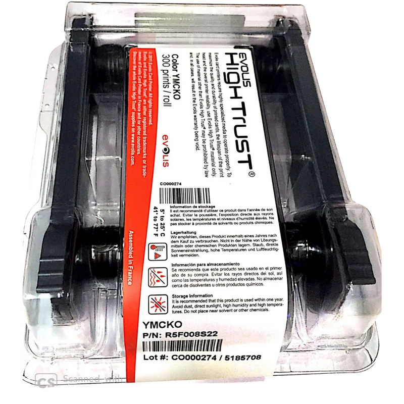 Evolis R5F008AAA YMCKO Color Ribbon for Primacy | 300 Prints