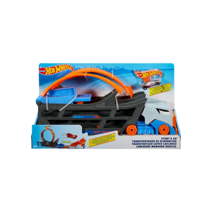 Hot Wheels Stunt & Go Hauler with Loop & Car Storage