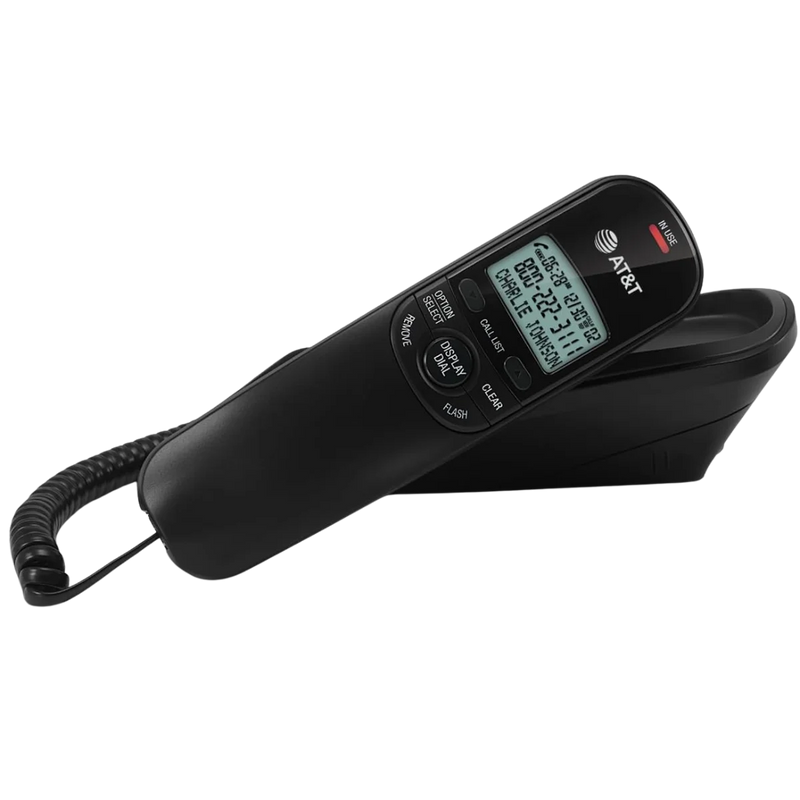 AT&T TR1909B Trimline Corded Phone with Caller ID | Black
