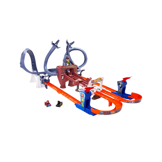 Hot Wheels Spider-Man Web-Slinging Speedway Track Set Spider-Man & Black Panther