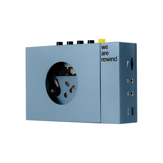 Cassette Tape Recorder with Bluetooth Connection Speaker Blue