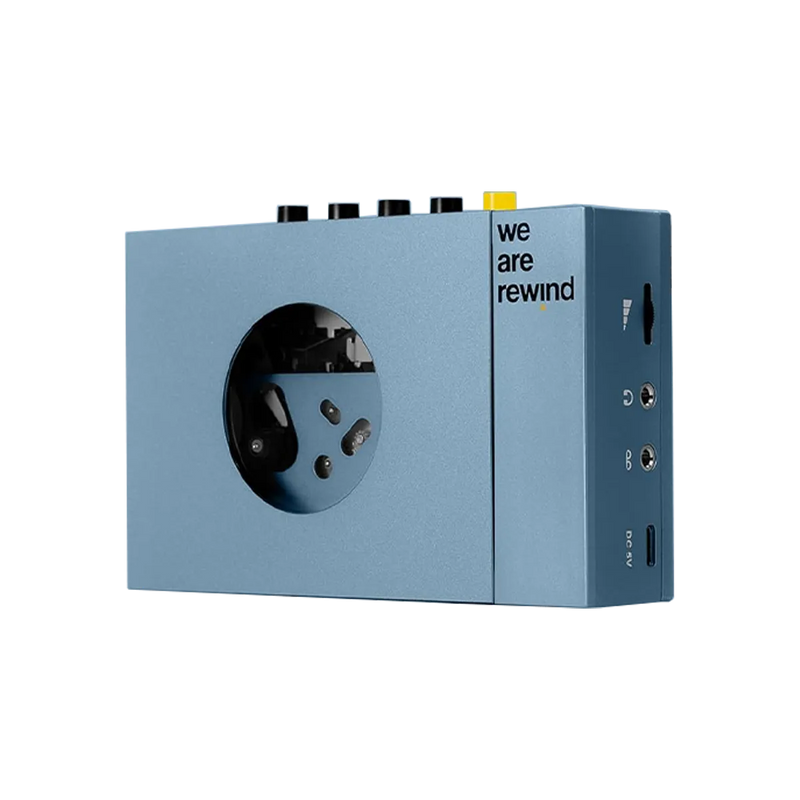 Cassette Tape Recorder with Bluetooth Connection Speaker Blue