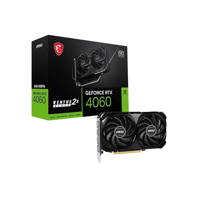 MSI GeForce RTX 4060 Ventus 2X Black 8G OC Graphics Card