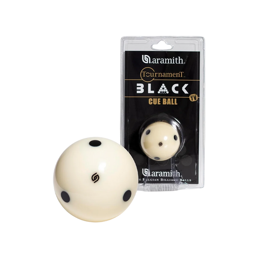 Aramith Tournament Black Cue Ball 2¼" with 6 Dots