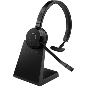 Jabra Evolve 65 TE Wireless Single-Ear Headset with Charging Stand– Black