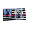 Wooden Thin Red Line American Flag with Custom Logo and Personalization