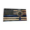 Custom Wooden Thin Blue Line Flag with Police Baton and Engraved Badge