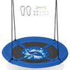 40 Inches Saucer Tree Swing with Adjustable Hanging Ropes and 900D Oxford Fabric-Whale