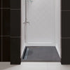 Black Andesite Rectangular Shower Base Hand-carved from Solid Block (W)32