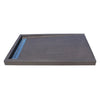 Black Andesite Rectangular Shower Base Hand-carved from Solid Block (W)32