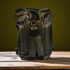 Bovine Leather Single Strap Backpack - Black