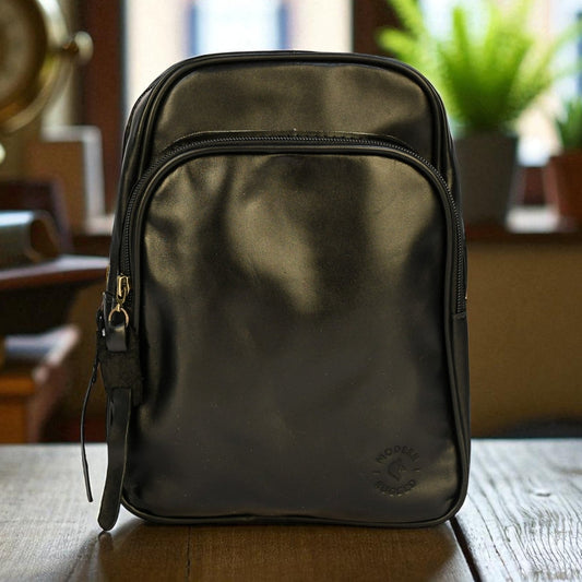 Bovine Leather Sling Bag - Black