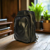 Bovine Leather Sling Bag - Black